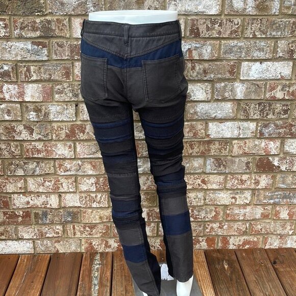 3.1 Phillip Lim Skinny Embroidered Patchwork Denim Pant Blue & Black Jeans Sz 6 - Picture 6 of 15